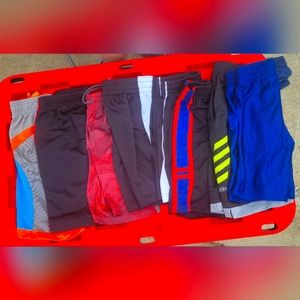 Boy's Athletic Shorts - Lot of 8 pairs, sizes medium (youth 5-7) - multicolored